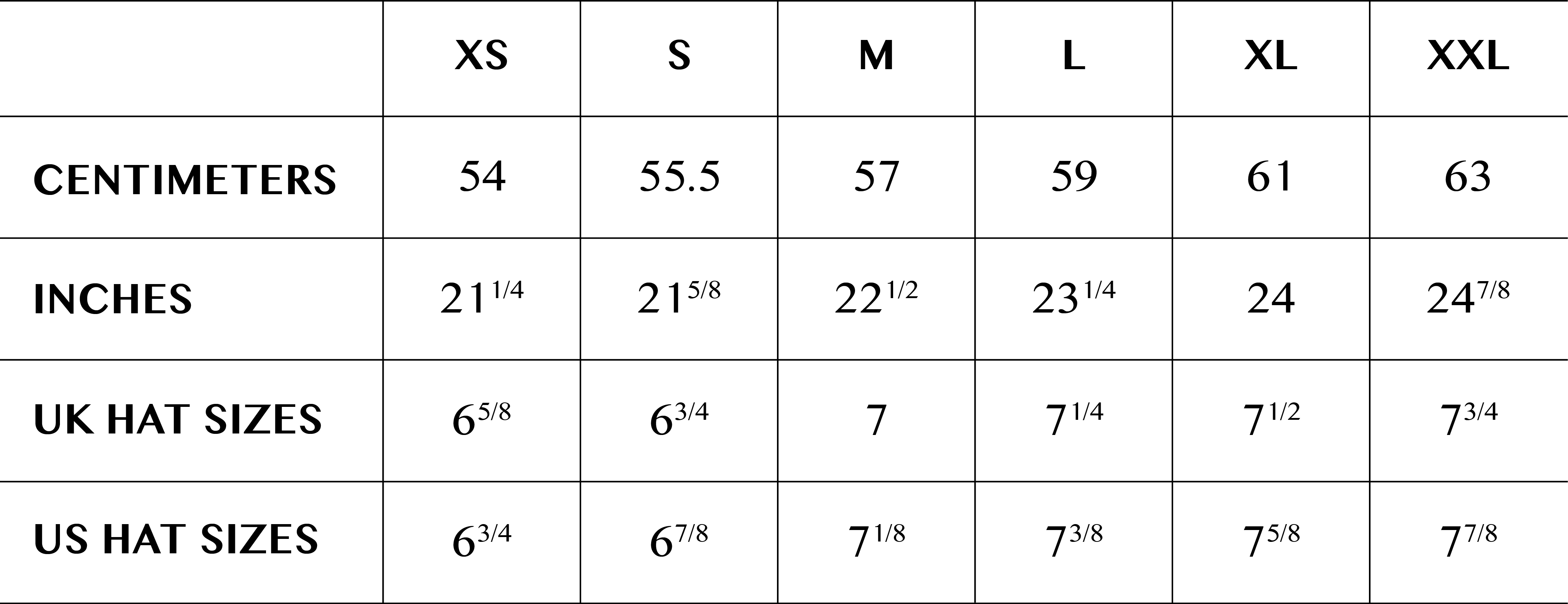 Sizing Guide Lilliput Hats