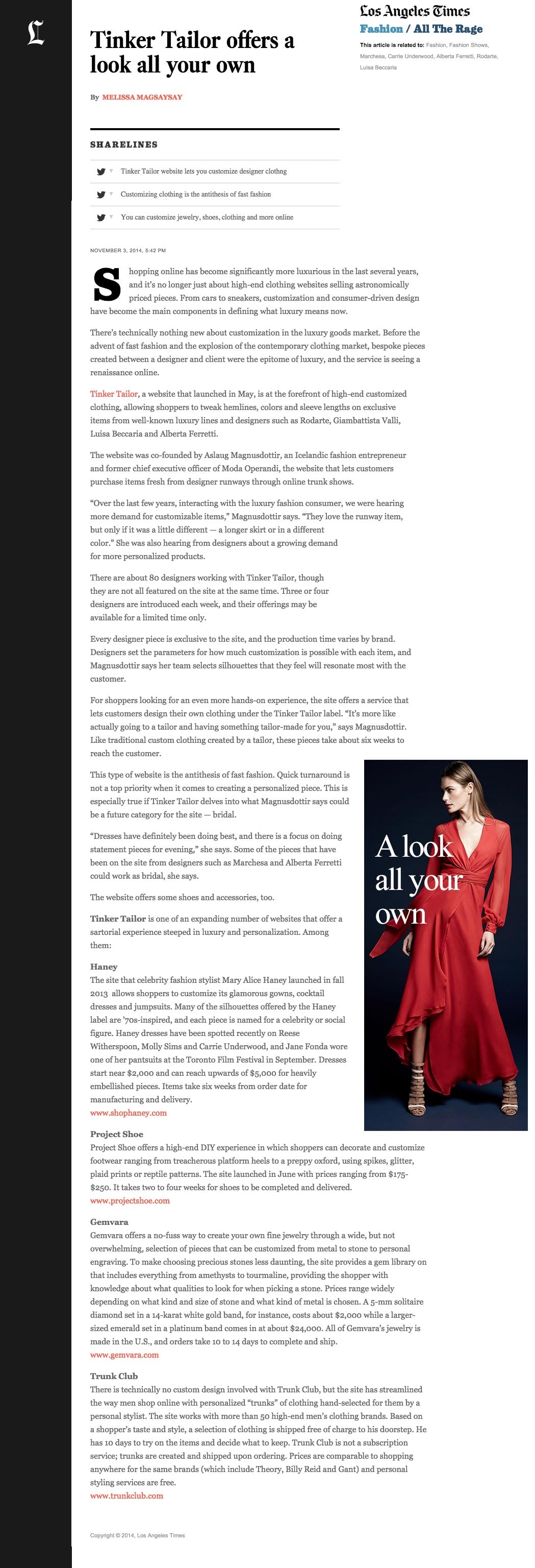 La Times Tinker Tailor Haney