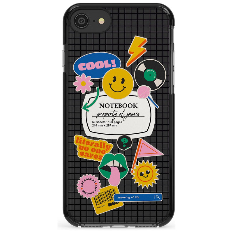 Personalised Sticker Mix On Grid Blanc Space