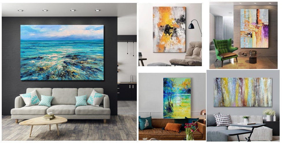 Large Abstract Wall Art Paintings For Living Room Hand Painted Acrylic Paintings Silvia Home Craft