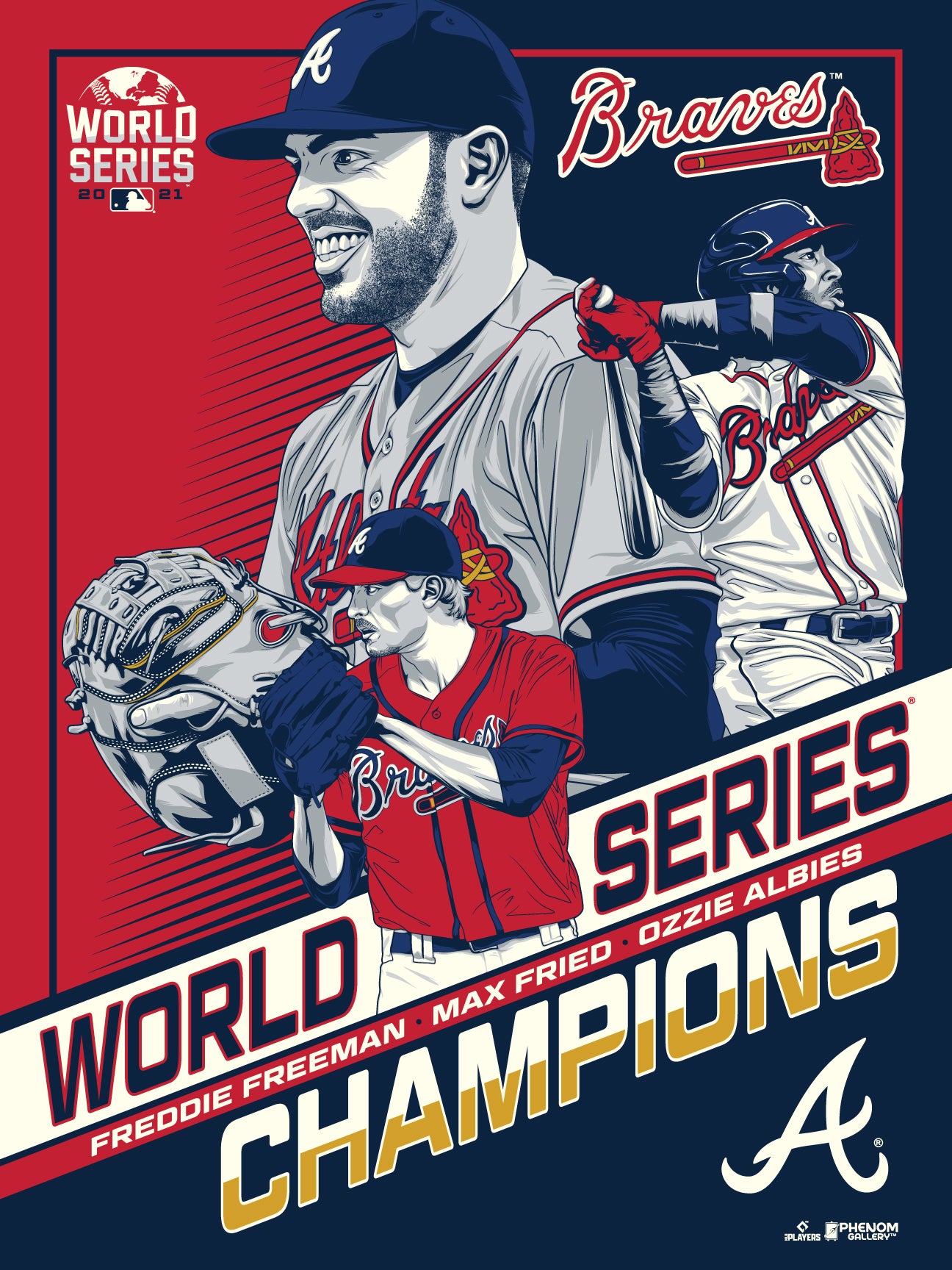 Atlanta Braves 2021 World Series Champs 18 X24 Serigraph Phenom Gallery
