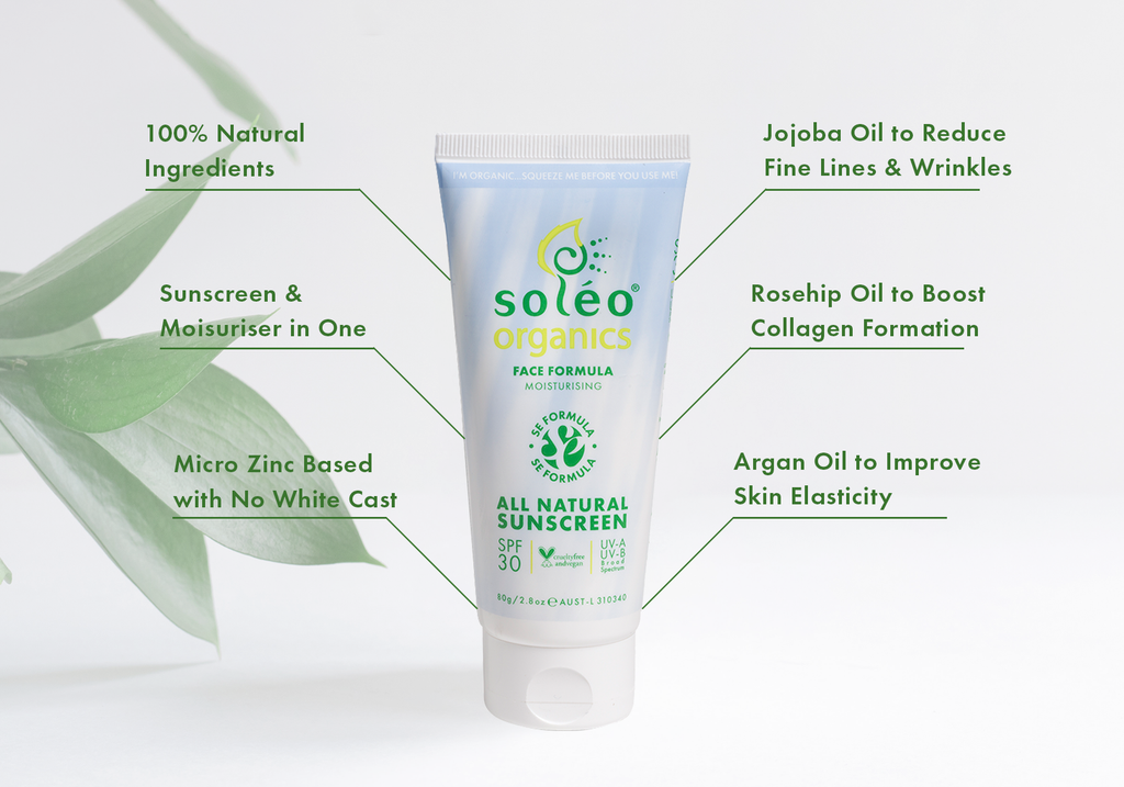 Natural Face Moisturising Sunscreen Soleo Organics Sunscreen