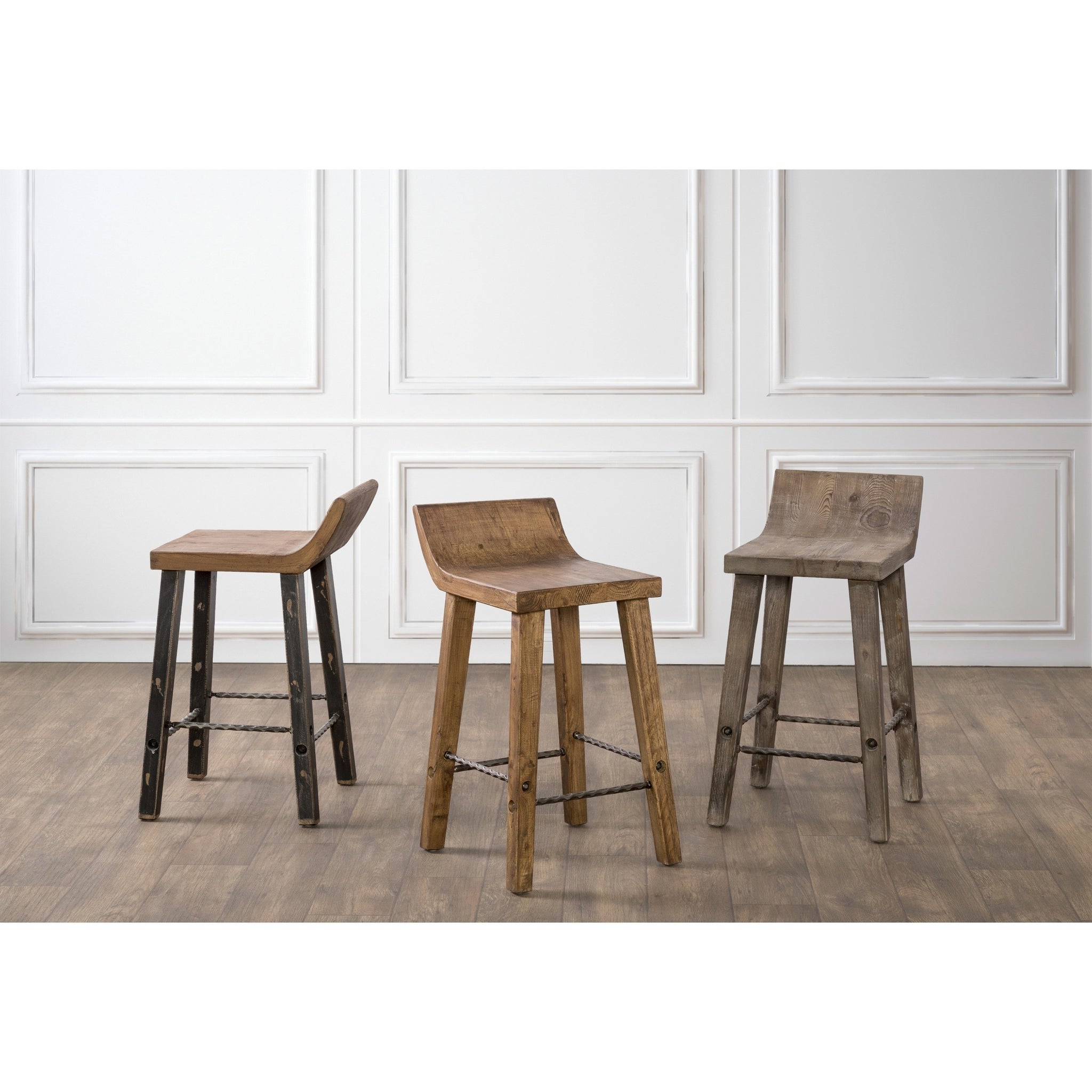 Natural Low Back Wood Counter Stool Handy