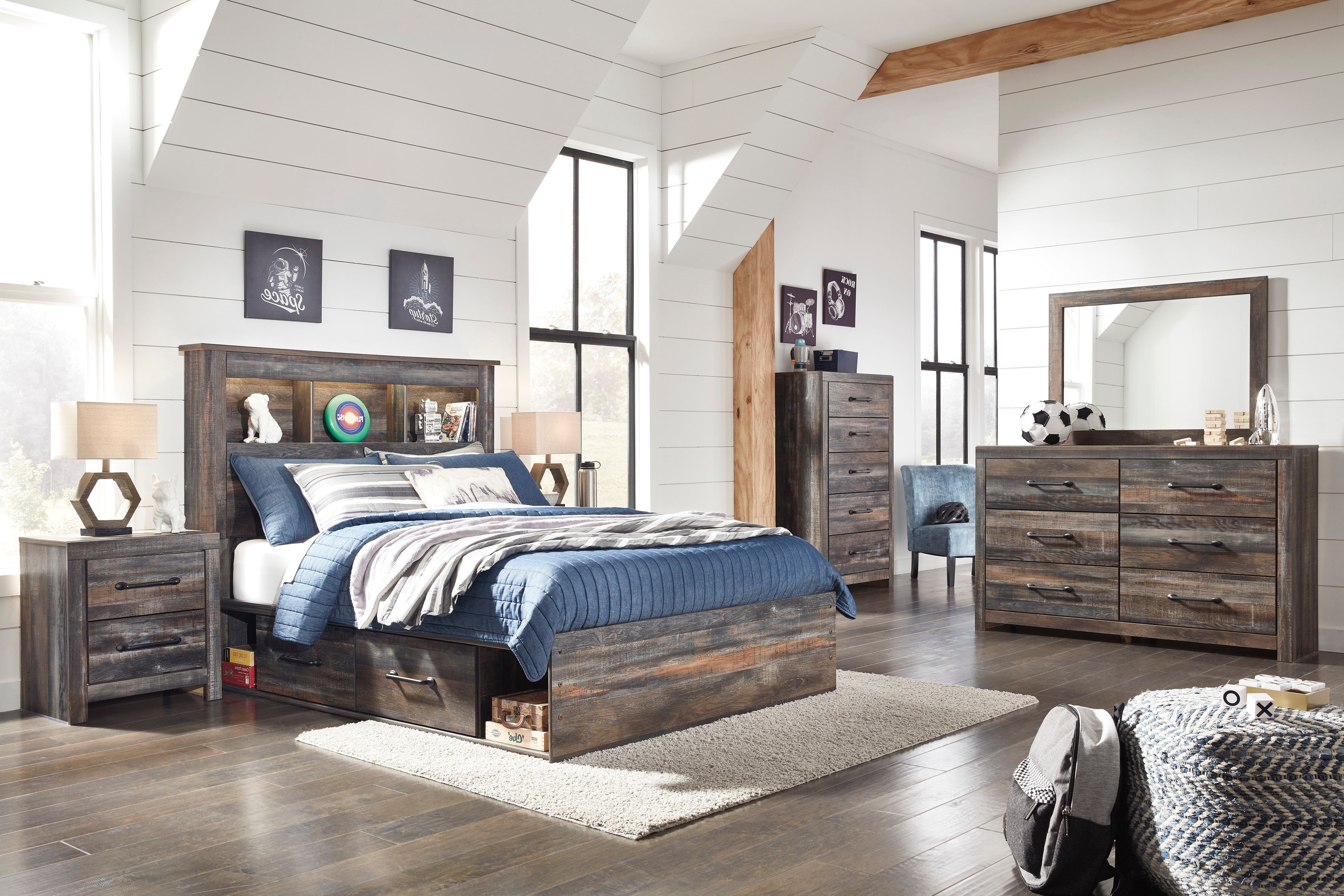 Drystan Multi Bookcase Side Storage Platform Youth Bedroom Set Luna Furniture From Ashley
