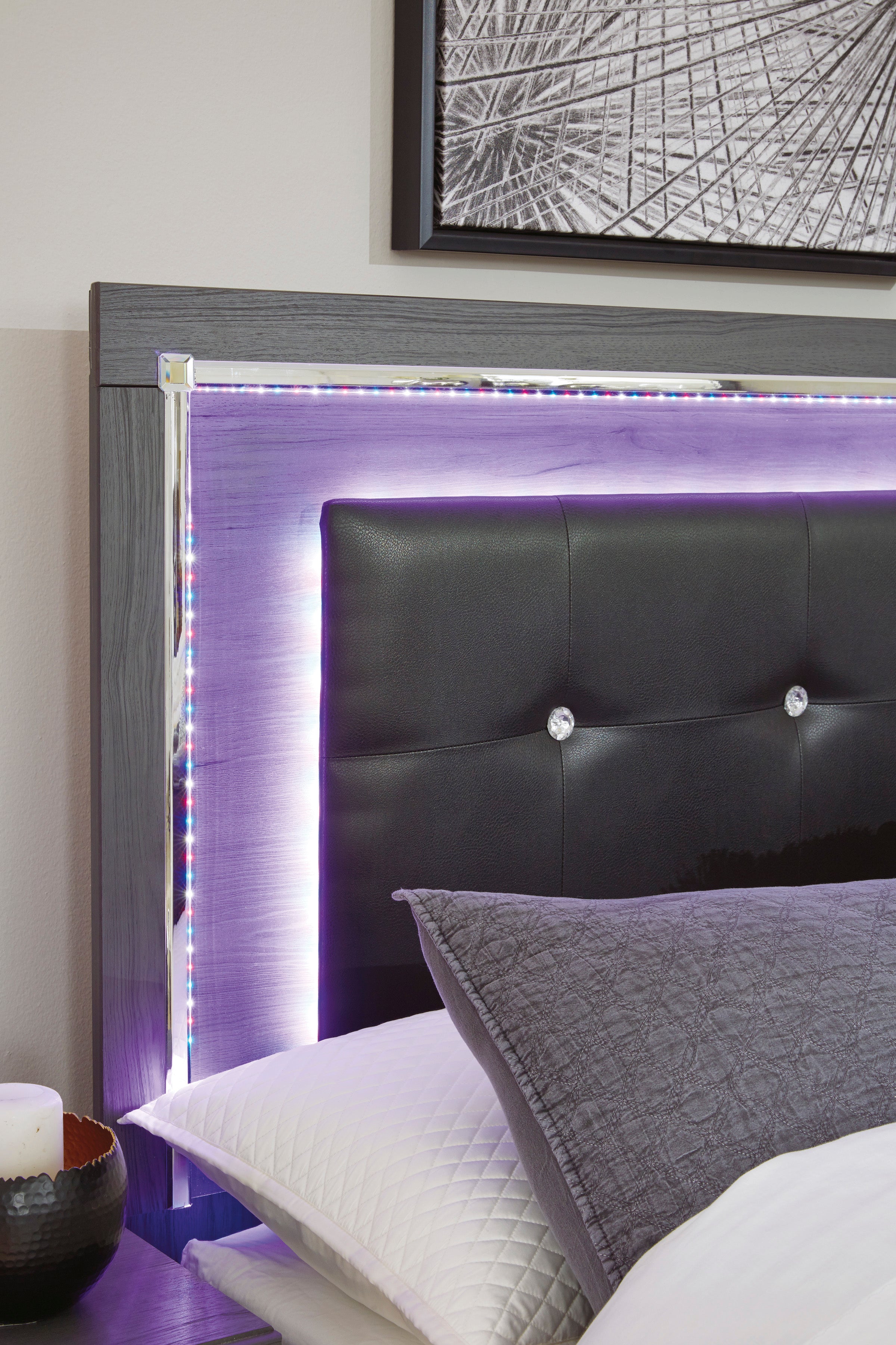 Lodanna Gray Led Panel Bedroom Set Luna Furniture From Ashley