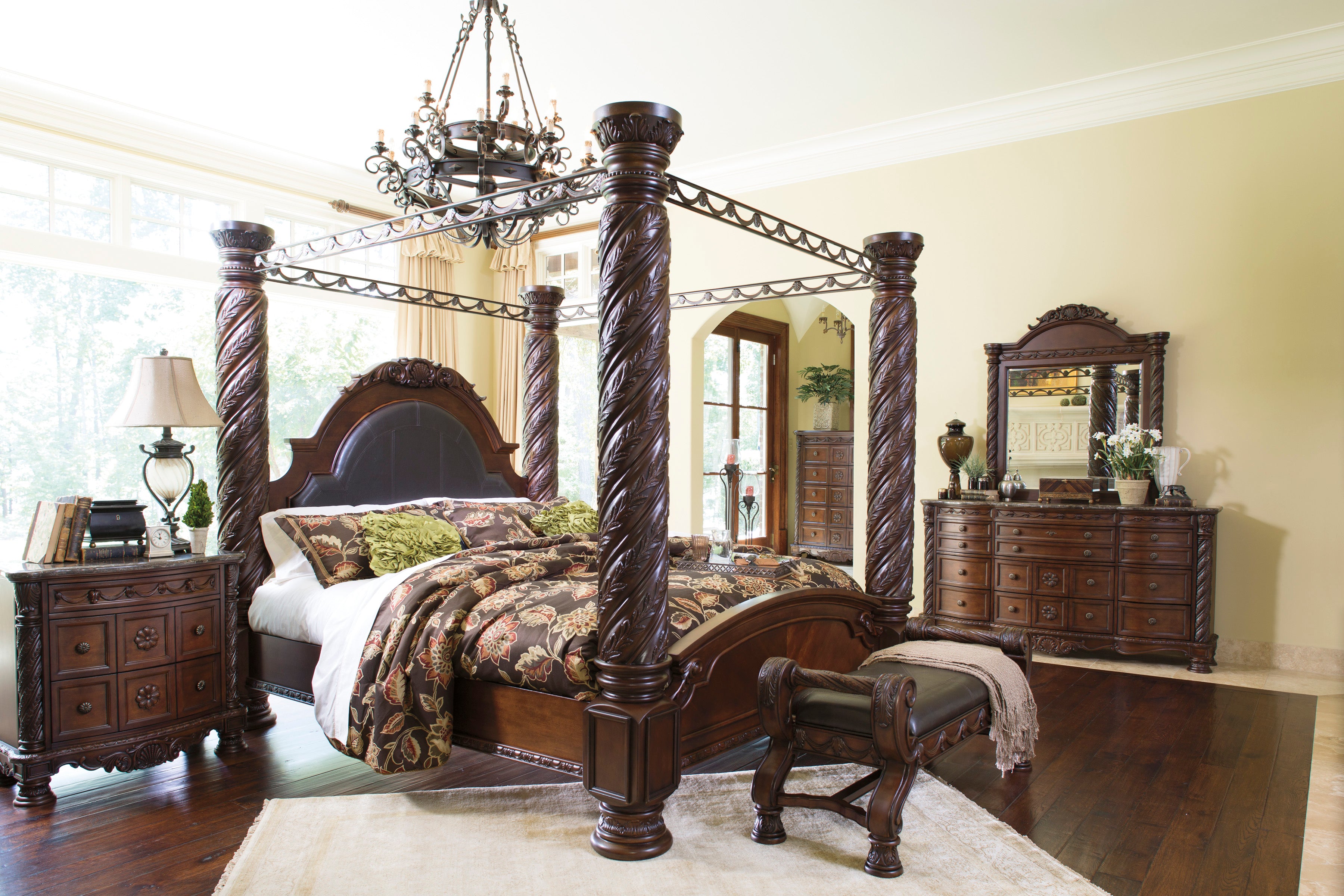 North Shore Dark Brown Canopy Bedroom Set Luna Furniture From Ashley