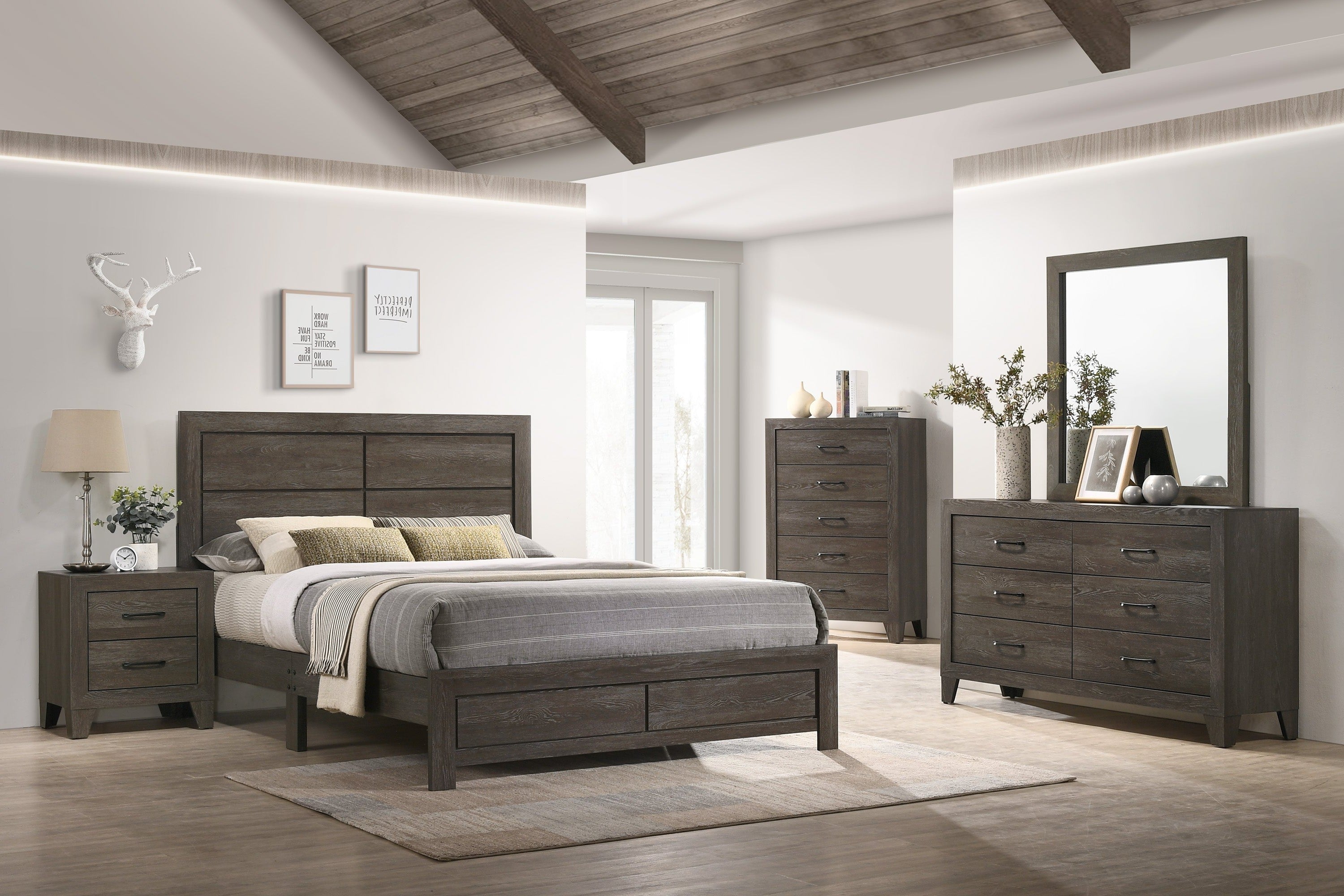 Hopkins Brown Platform Bedroom Set Luna Furniture From Crown Mark