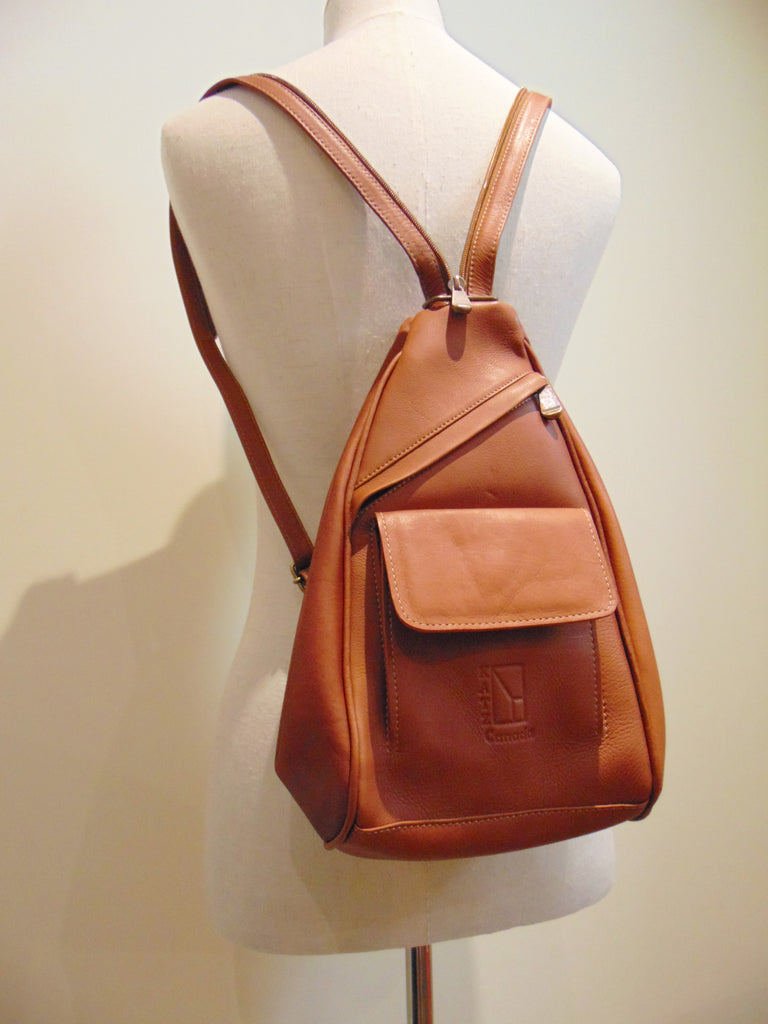 Genuine Small Leather Backpack And Purse Combination Light And Soft Katz Leather