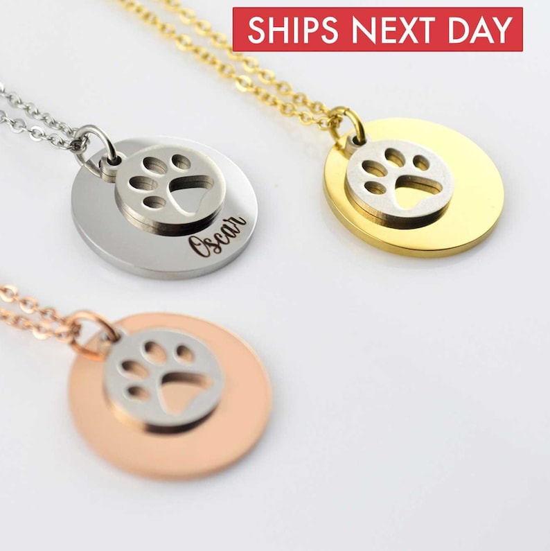 Paw Print Necklace Personalised Dog Necklace Pet Necklace Cat Neckl Hks Jewellery