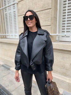 Misi Veste En Cuir Oversized M A Y F U R S