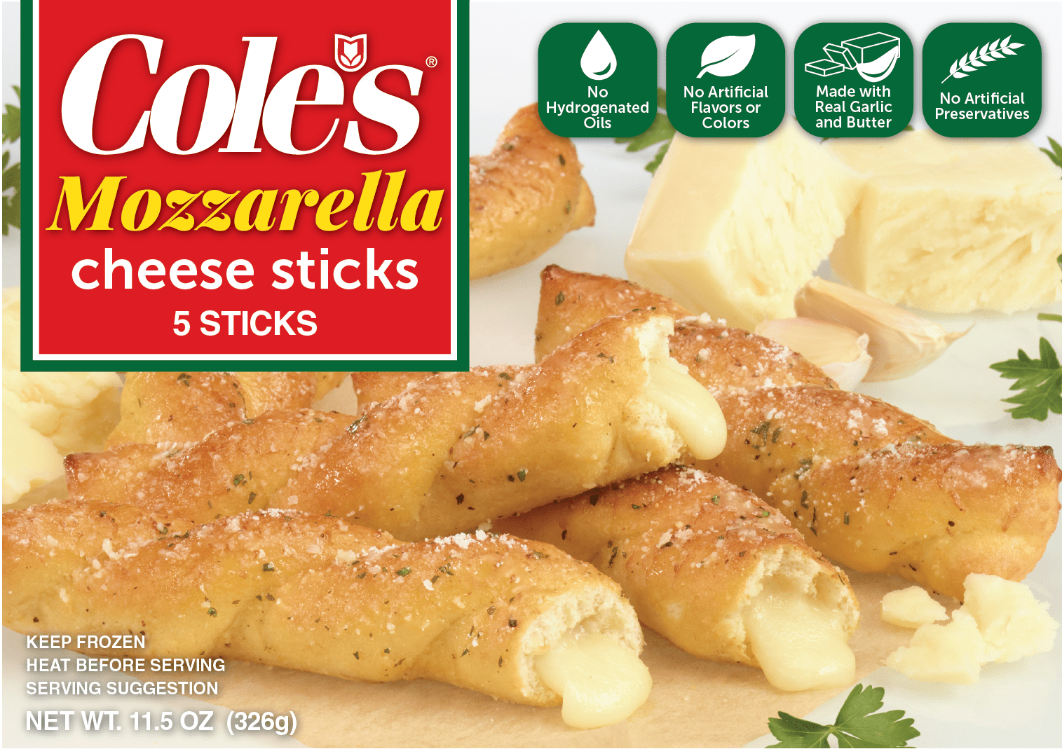 Coles Mozzarella Filled Garlic Cheese Sticks 14 Oz Nolimdeals