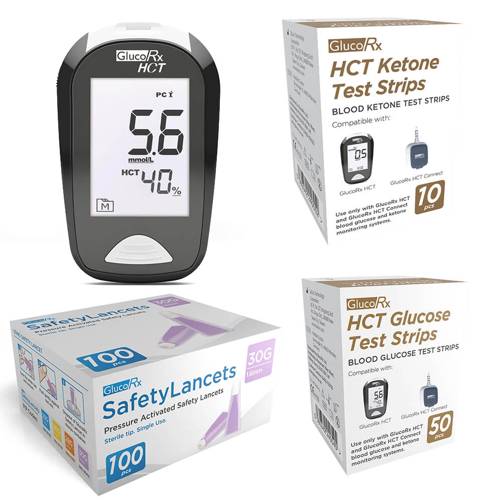 Glucorx Hct Blood Glucose And Ketone Meter Starter Kit Diabeticsupply Co Uk
