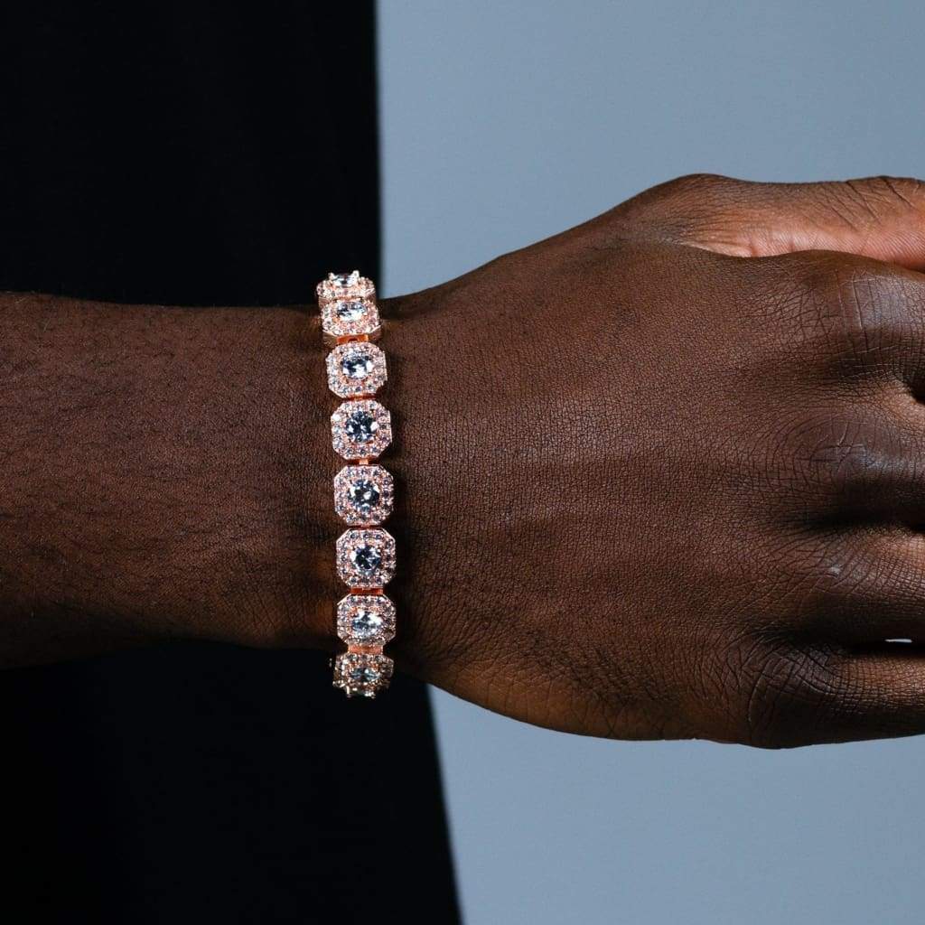 Clustered Rose Gold Tennis Bracelet Men S Diamond Bracelet 6 Ice 6 Ice Llc