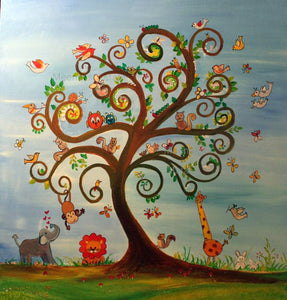 Nursery Art Tree Of Life Kids Room Art By Commission Meena Matai Art