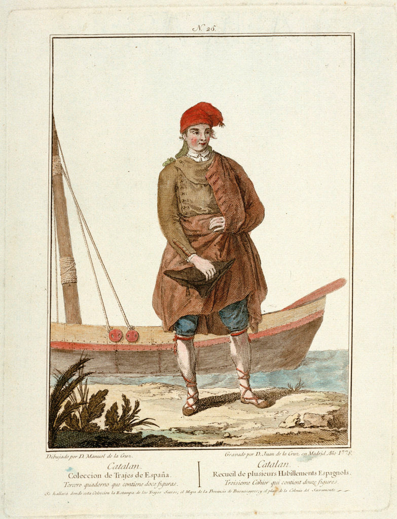No 25 Catalan Coleccion De Trajes De Espana Tercero Quadeno Que Contiene Doce Figuras And Repeated In French Translation Posters Prints By Manuel De La Cruz