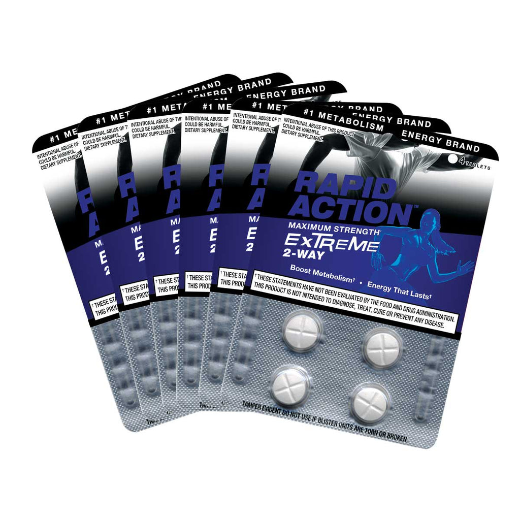 Rapid Action Extreme 2 Way Energy Pills 24 Count Pack Rapid Action Nutrition