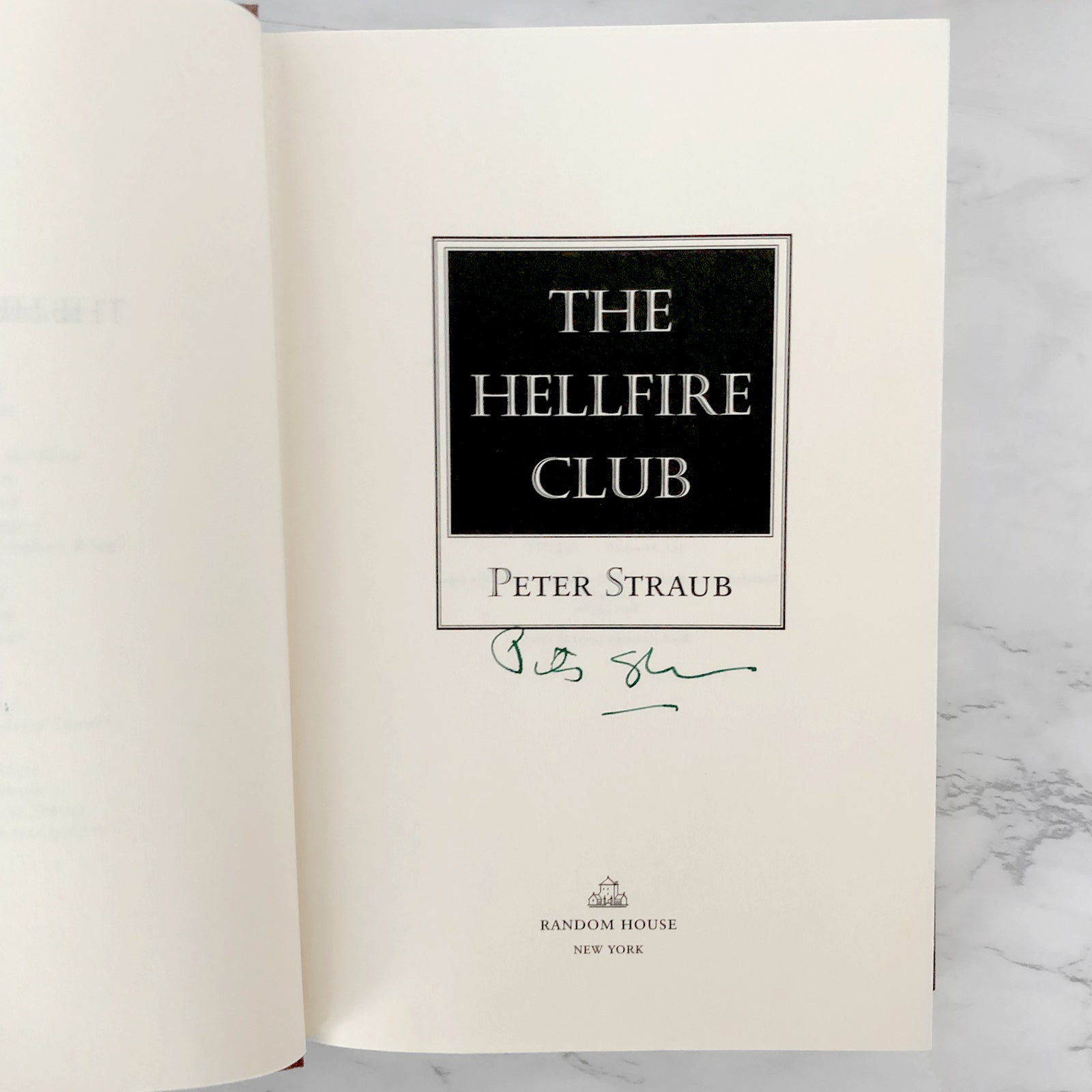 The Hellfire Club By Peter Straub Signed First Edition 1996