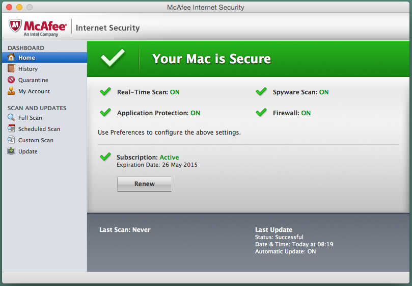 McAfee - antimalware for mac