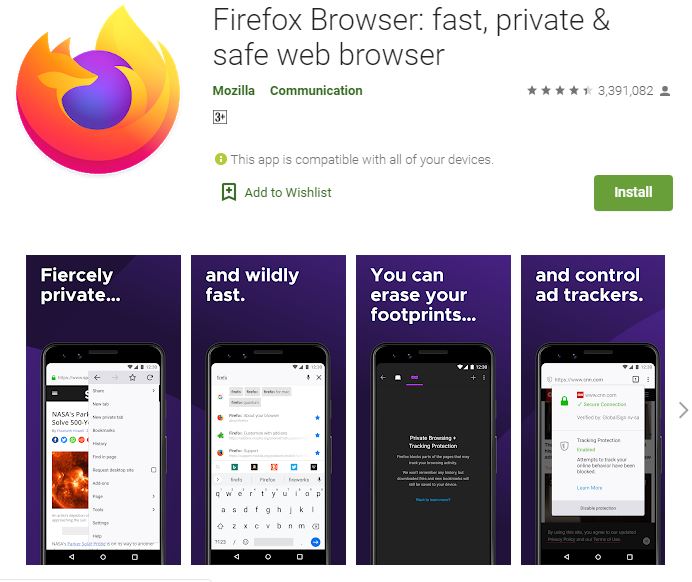 Best Browser for Android TV - Mozilla Firefox Browser
