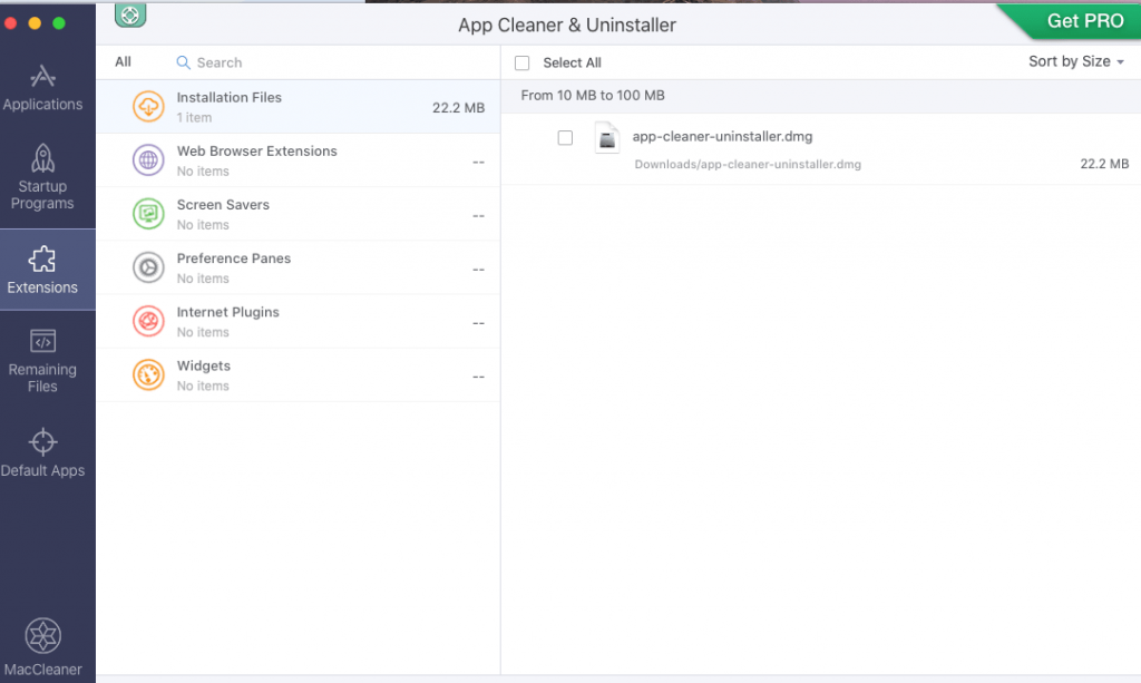 extentions in app cleaner