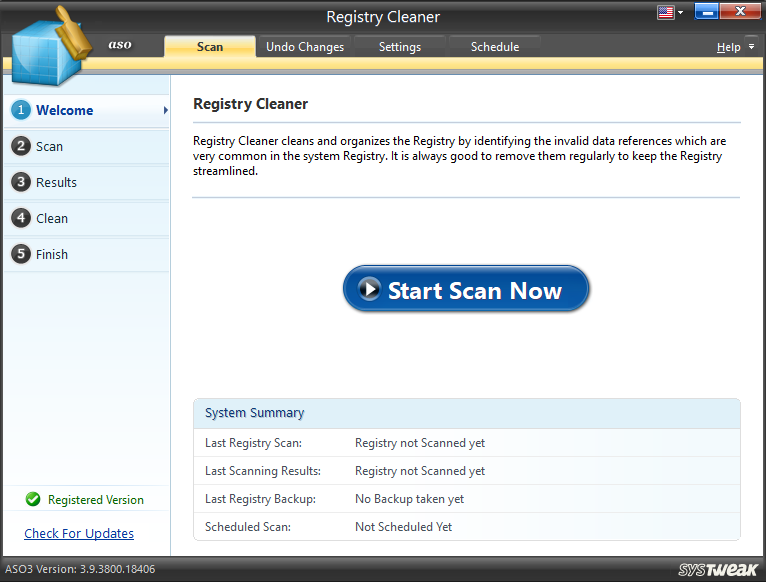Registry Cleaner option