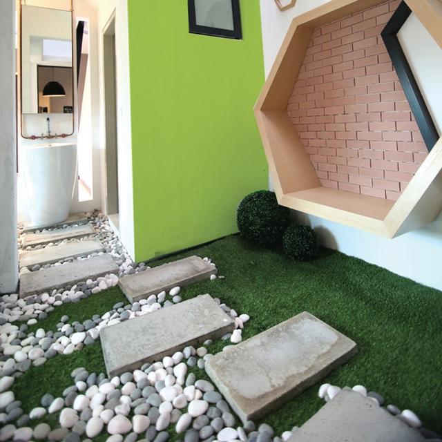 Rumah Minimalis Warna Hijau Telur Asin