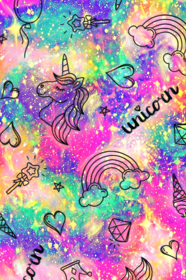 Galaxy Glitter Rainbow Wallpaper Unicorn