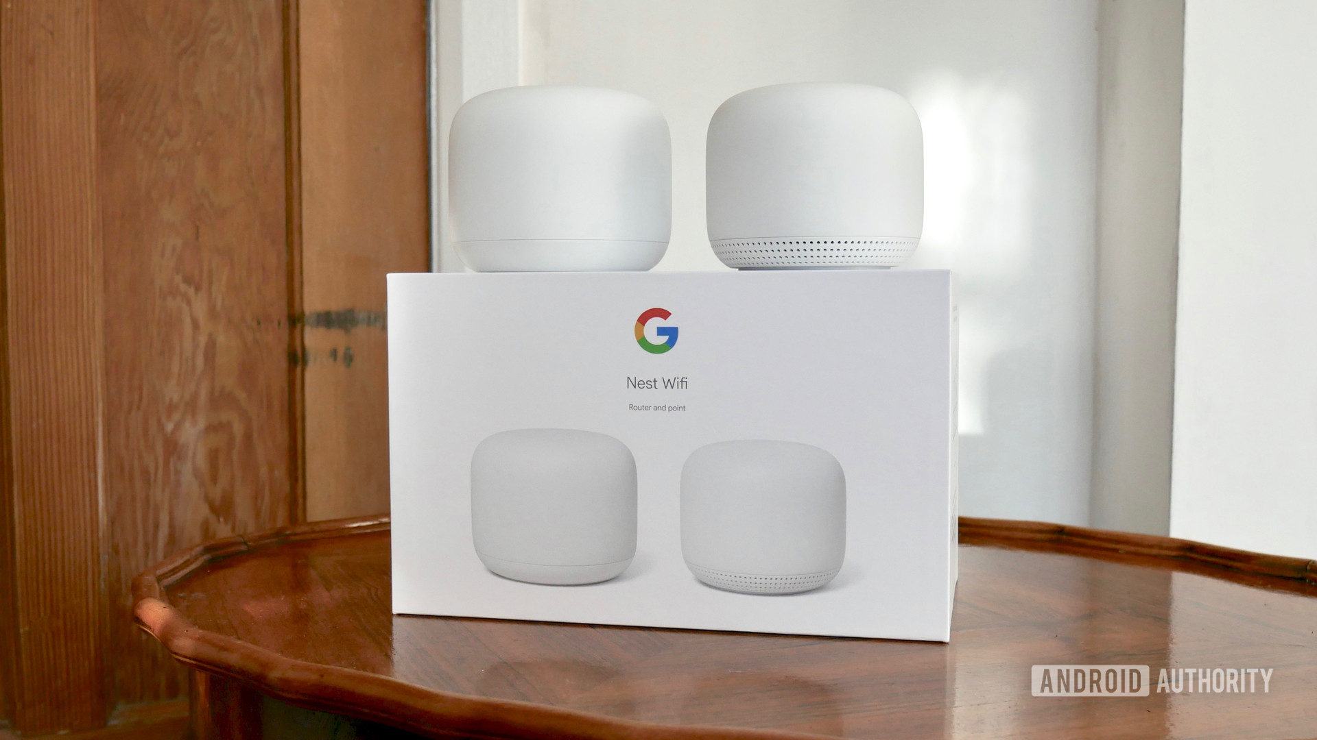 google nest wifi review front box