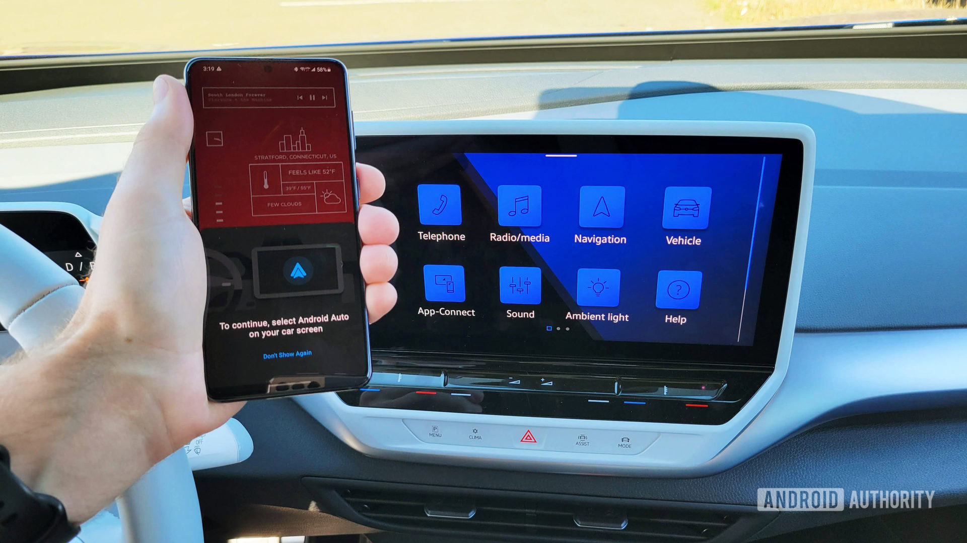 Android Auto in Volkswagen ID.4 Connecting With Smartphone