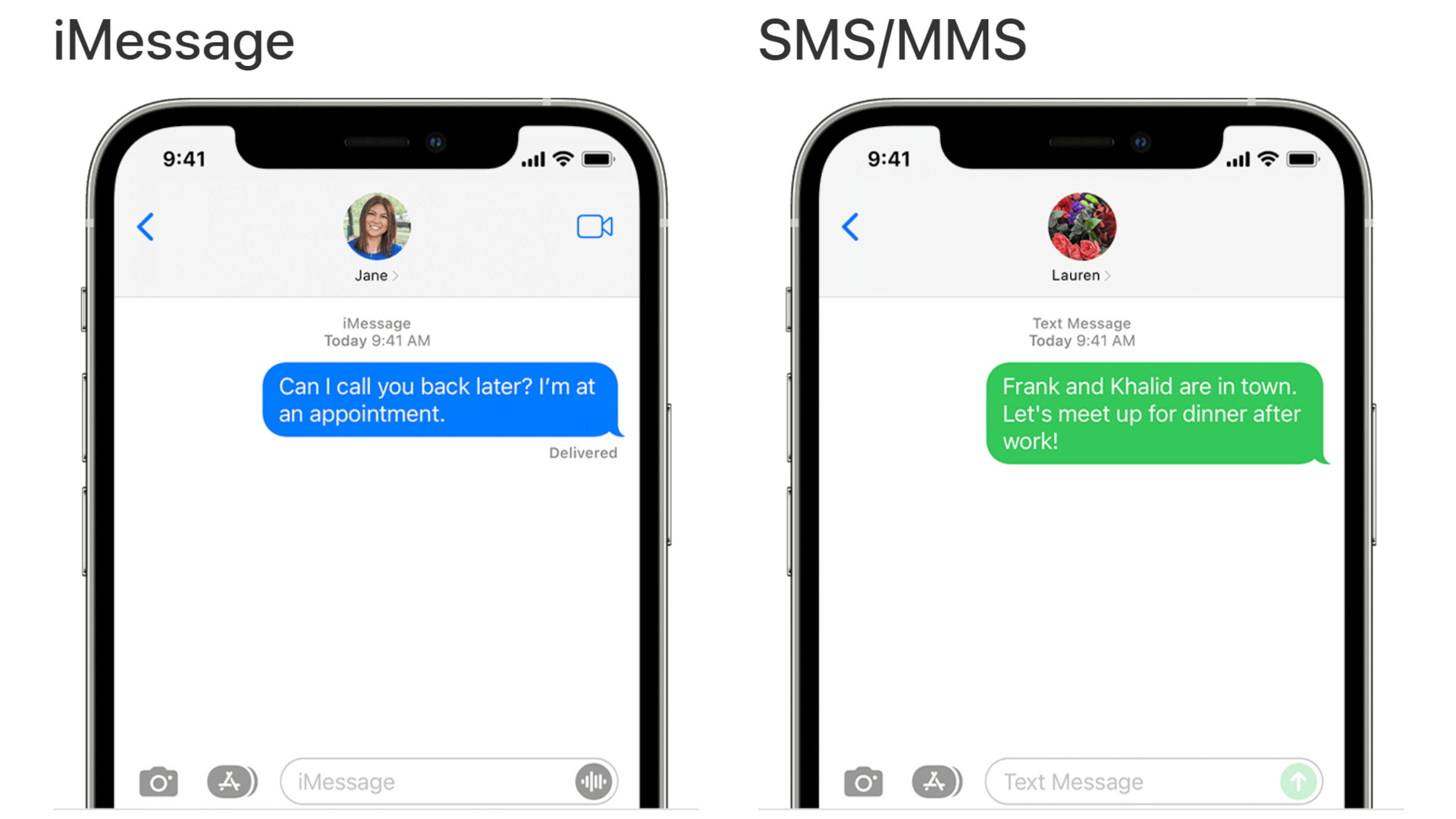 iMessage vs SMS Apple
