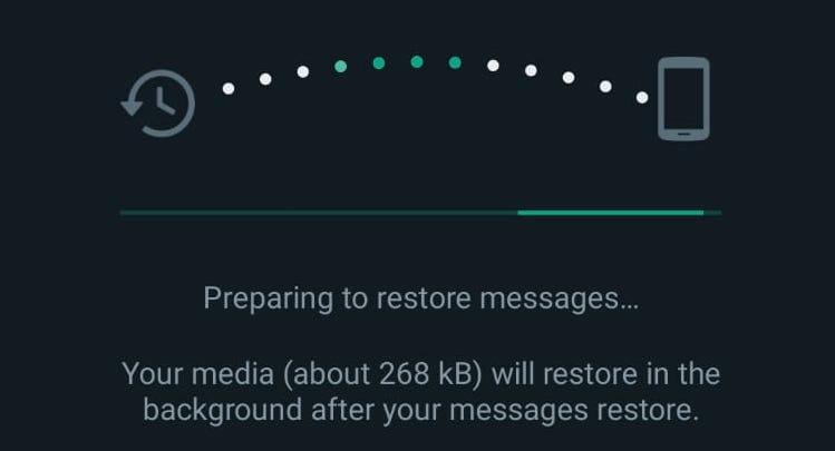 whatsapp android restoring messages