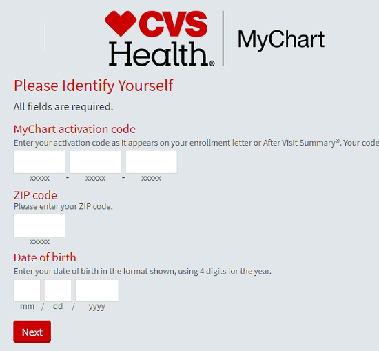 cvs minute clinic mychart activation code