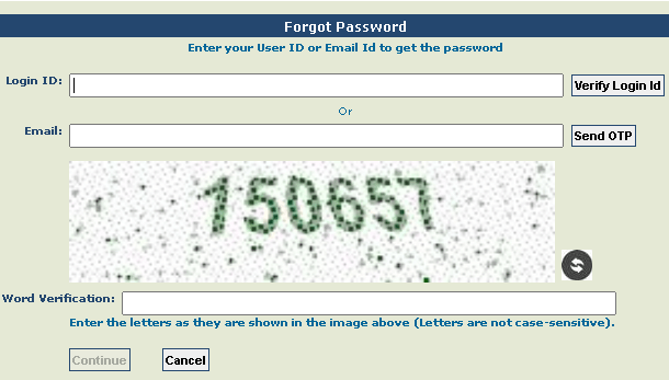 pfms password recovery page