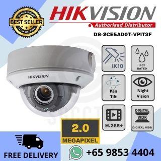 Hikvision CCTV Camera DS-2CE5AD0T-VPIT3F Varifocal DOME EXIR 2MP Night Vision 1080P Smart IR 40M IP66