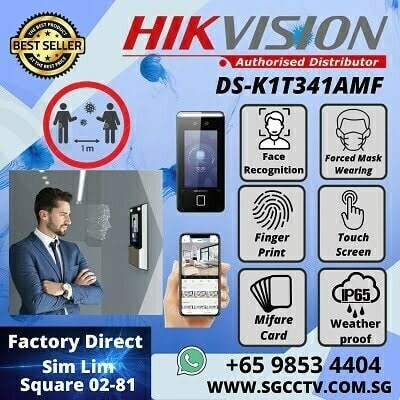 HIKVISION Facial Recognition DS-K1T341AMF Face Access FingerPrint RFID Mask Wearing Detection Video Intercom Mobile APP IP65 Weatherproof Free Tech Support Configuration