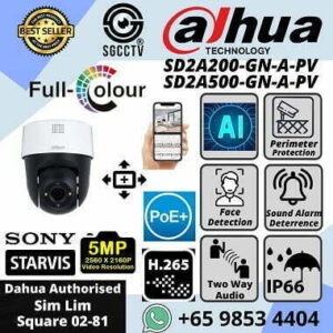 Dahua AI Camera SD2A200-GN-A-PV SD2A500-GN-A-PV Full Colour Sony Starvis IP66 2 Way Audio Human Detection Tripwire Intrusion Deterrence Sound Light Alarm