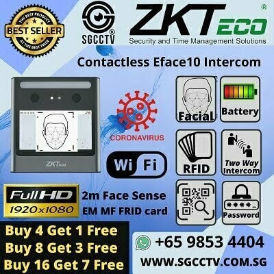 ZKTeco Access Control EFace10 Contactless Touchless Facial Identification Face Detection Password Payroll Time Attendance Facial Recognition
