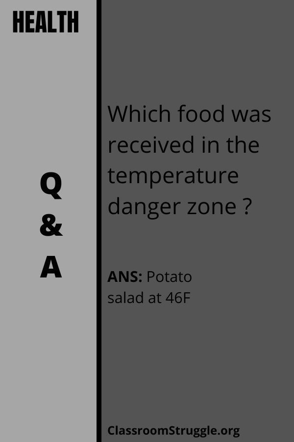 Which food was received in the temperature danger zone