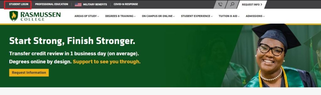 rasmussen college student portal login homepage