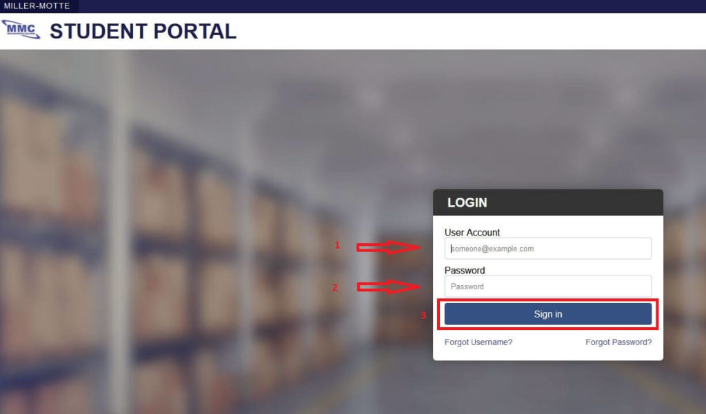 miller motte student portal login homepage