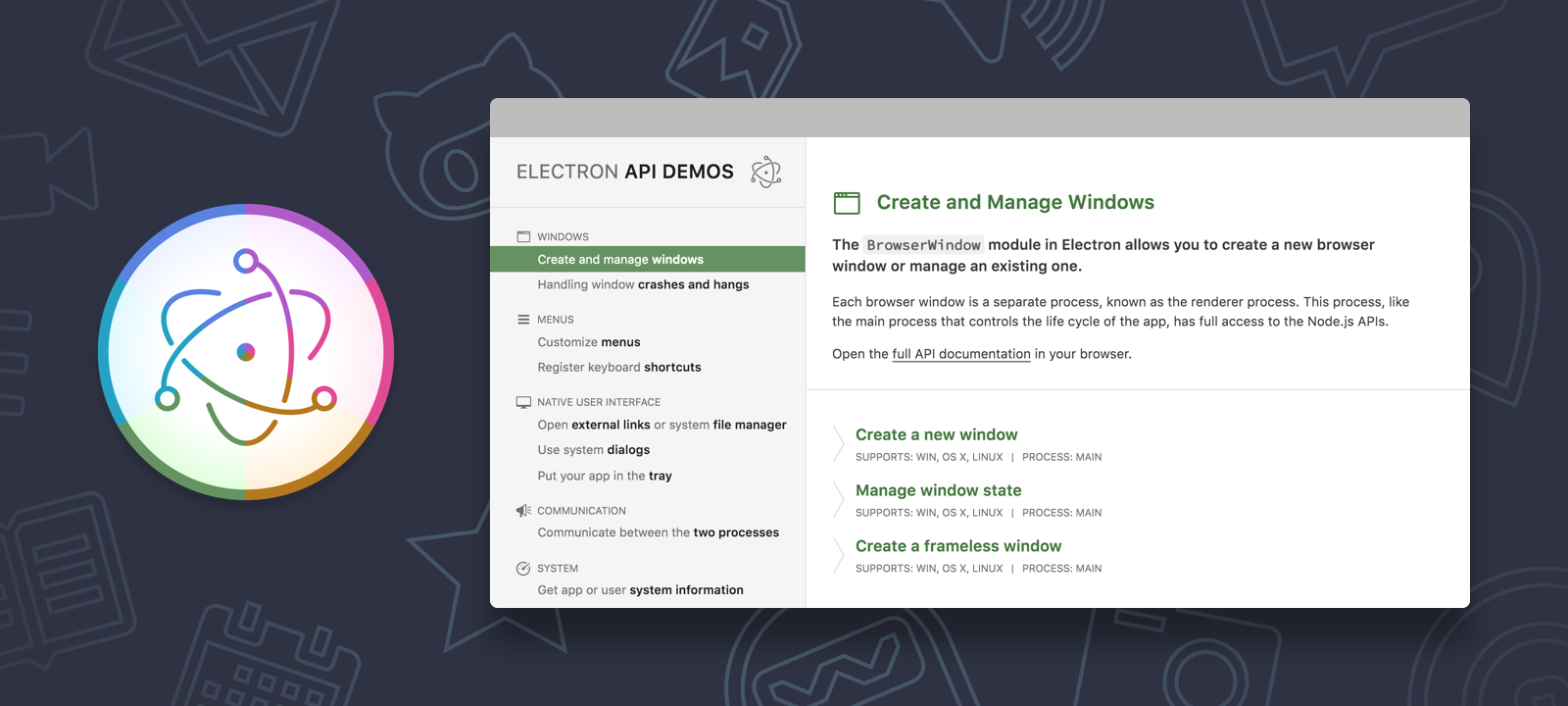 Electron API Demos