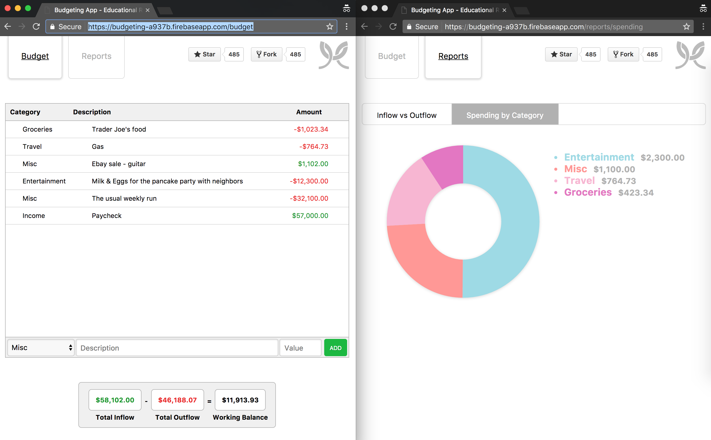 React Budgeting App