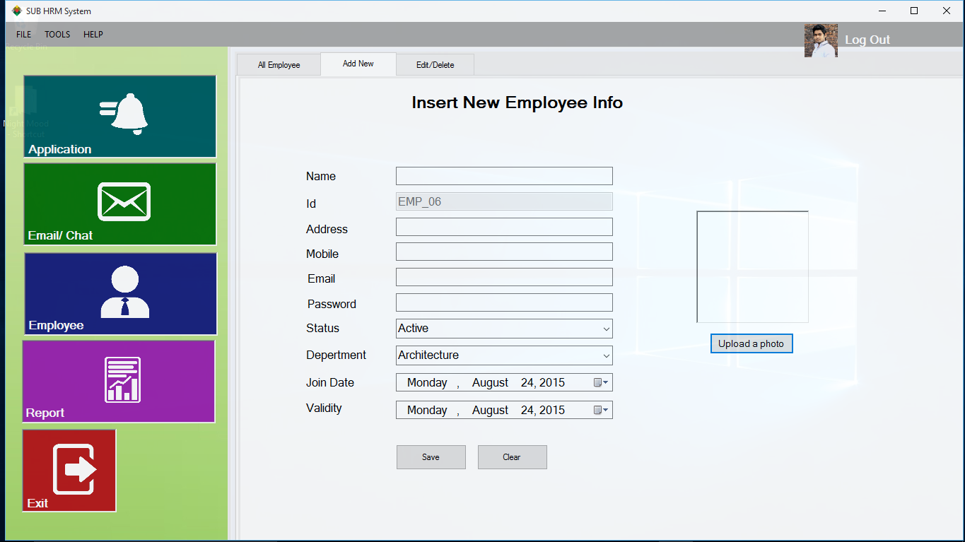 Employee Screen