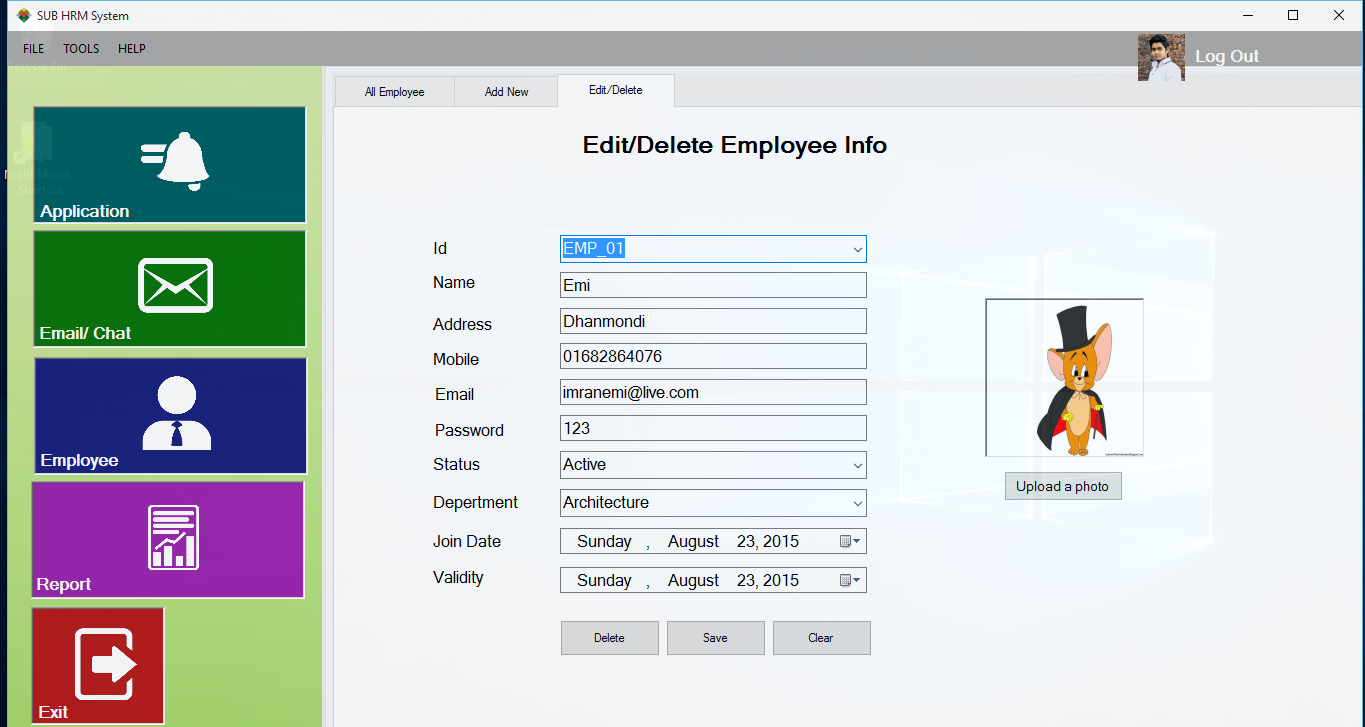 Employee Screen