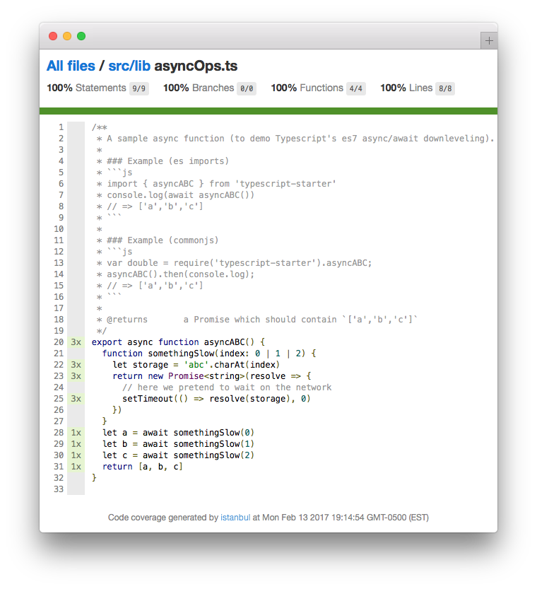 source-mapped typescript test coverage example