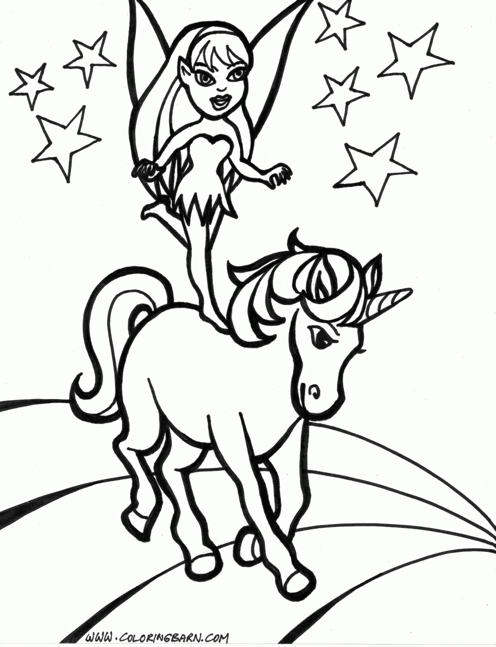 Unicorn Pictures To Color For Kids