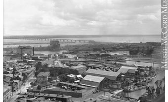 Vue d'en haut du district ouvrier près du canal Lachine, 1896