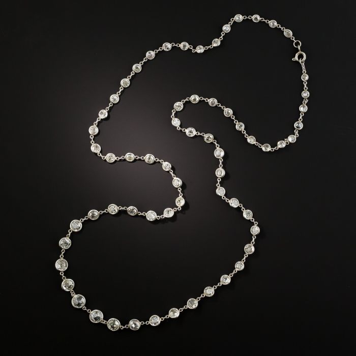 Vintage Platinum Diamonds By The Yard Necklace 13 50 Carats
