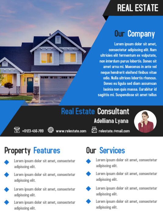 Real Estate Consultant Flyer Property Business Poster Templat Postermywall