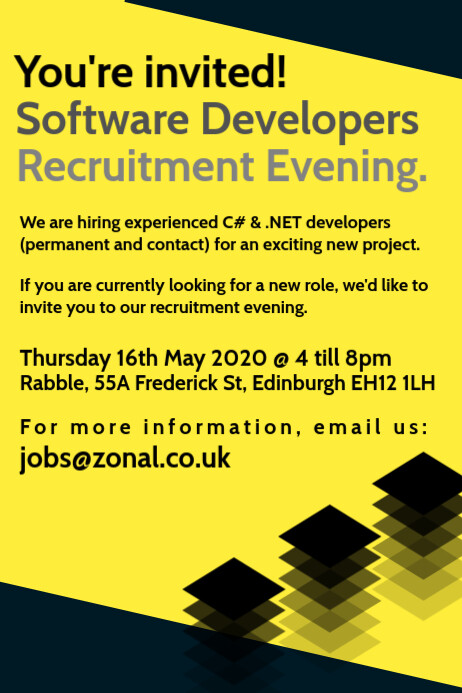 Poster Rekrutmen Pengembang Perangkat Lunak Templat Postermywall